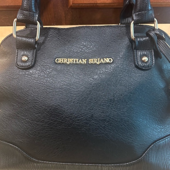 Christian Siriano Black Structured Leather Satchel - Picture 3 of 10